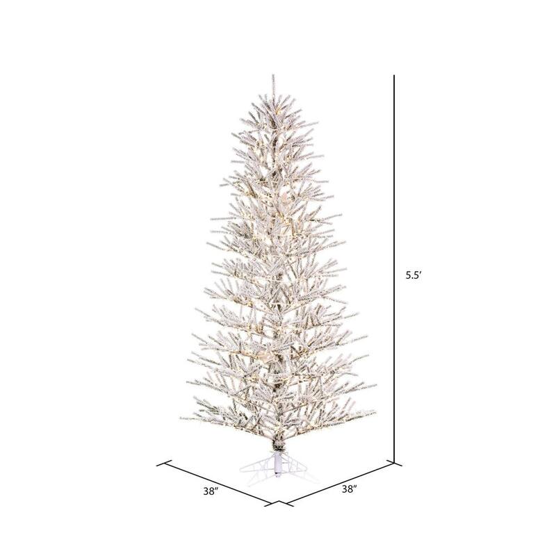 Vickerman 5.5' x 38" Flocked Slim Pistol Pine Artificial Prelit